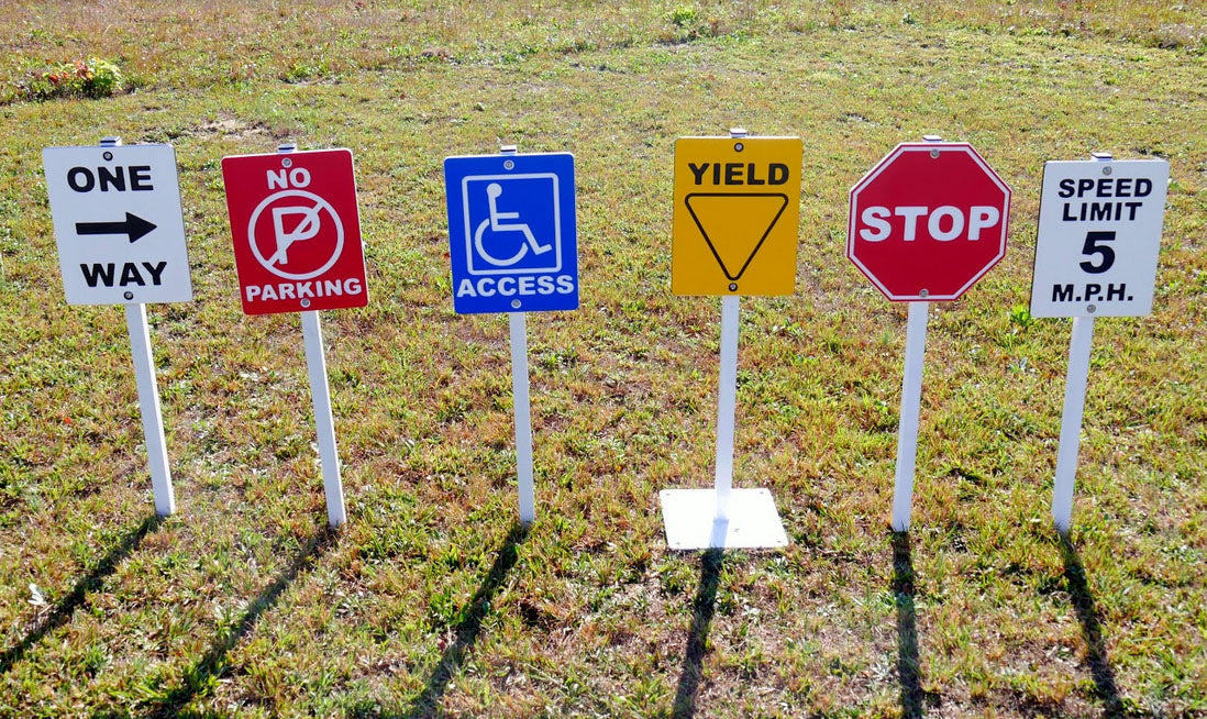 Traffic Signs For Trike Path - Set of 6