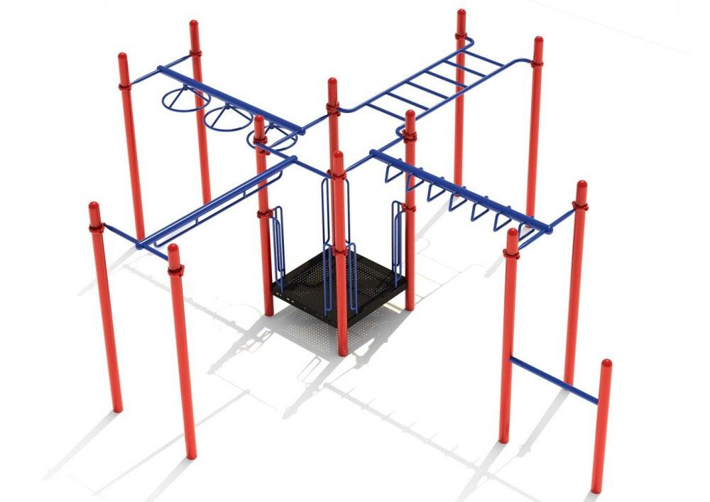 White Plains Fitness Course Playground Custom Colors