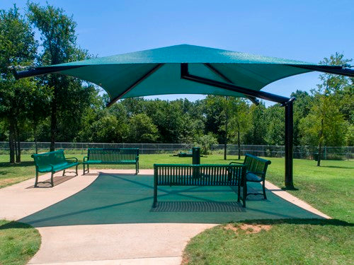 Single Post Pyramid Cantilever Shade Structure | WillyGoat Parks and Playgrounds