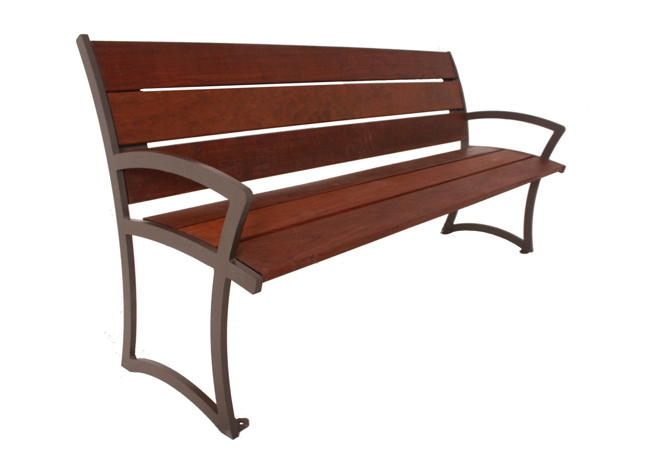 Madison Bench with Back - Ipe Wood | WillyGoat Playground & Park Equipment