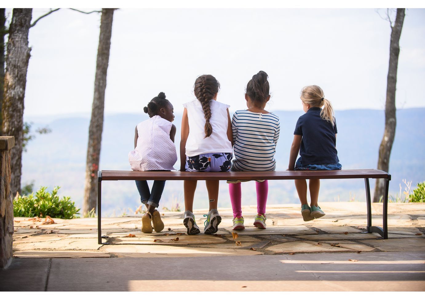 Madison Bench without Back - Powder Coated Steel | WillyGoat Playground & Park Equipment