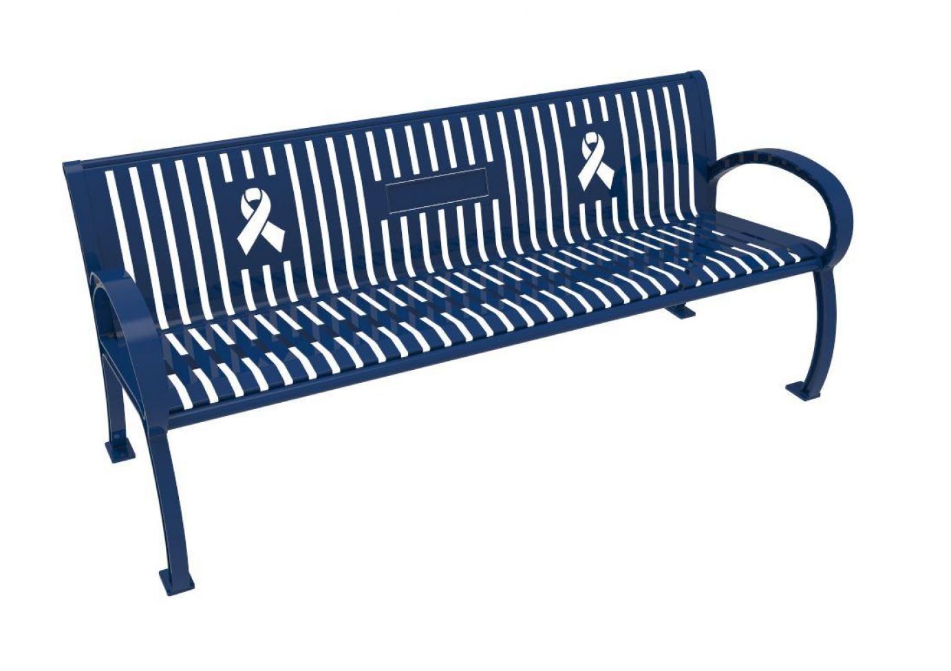 Wilmington Awareness Vertical Slat Bench | WillyGoat Playground & Park Equipment