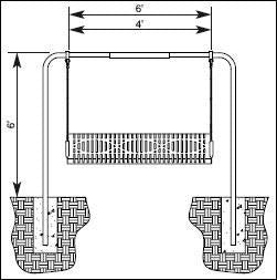 In-ground Steel Lawn Swing and Frame with Diamond or Wave Plank (4 or 6 Feet Long) | WillyGoat Playground & Park Equipment