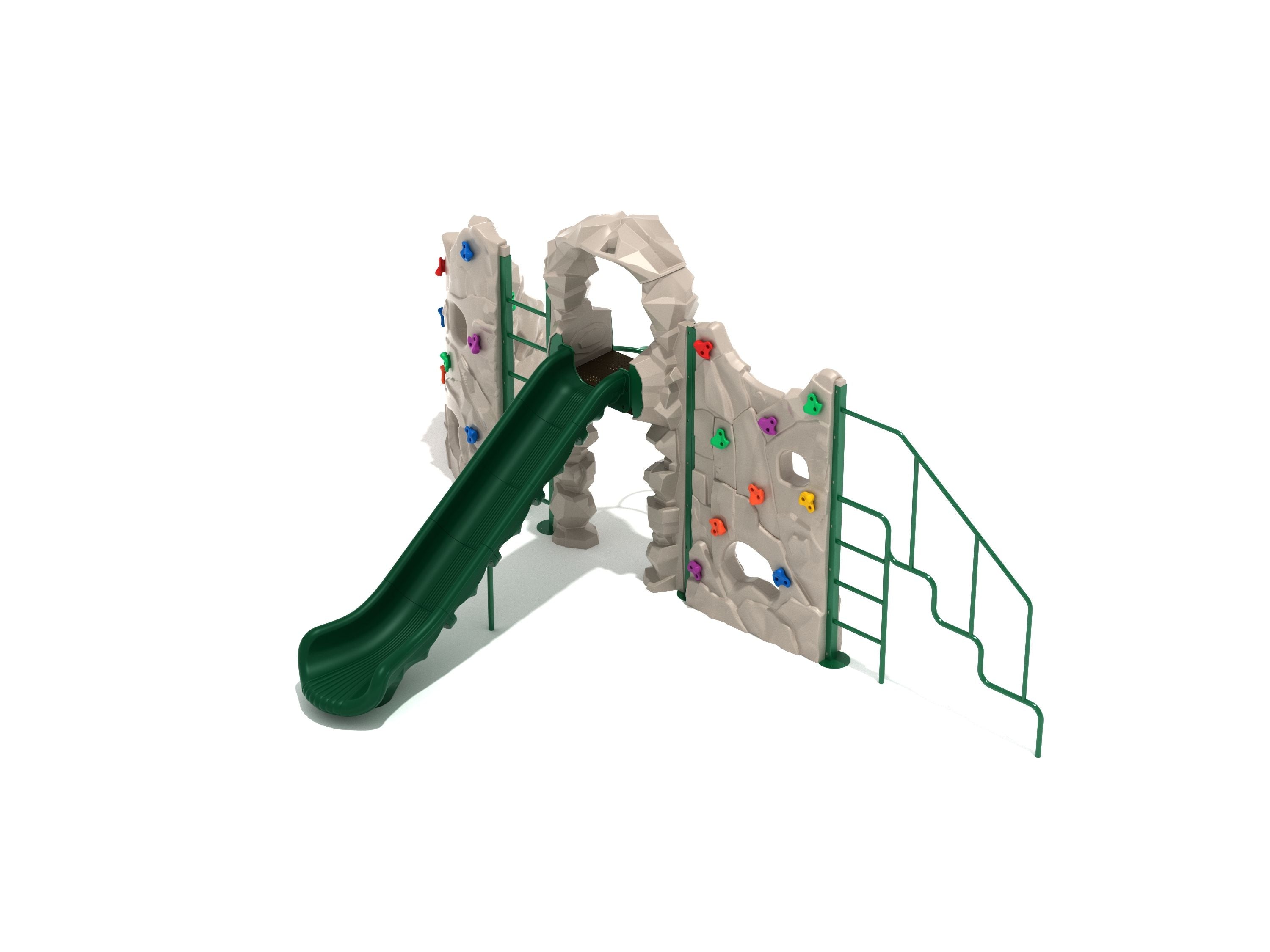 Craggy Summit Climbing Playground with Slide Front View