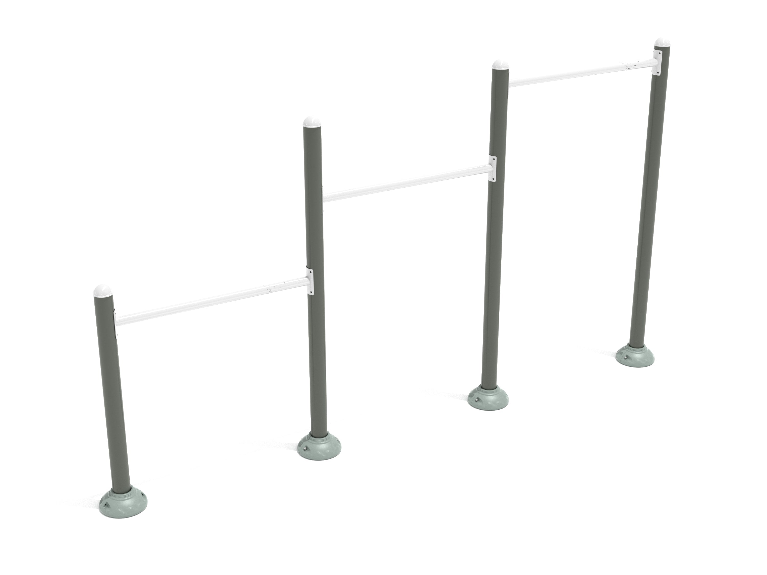 Triple Station Inclined Chin-Up Bars Custom Colors