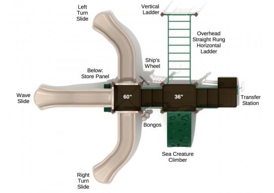 Montauk Downs Play System Top View With Parts