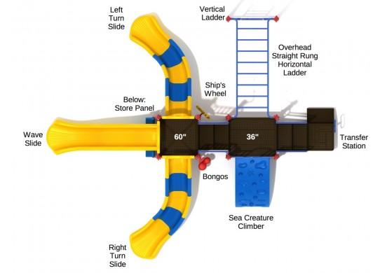 Montauk Downs Play System Top View With Parts