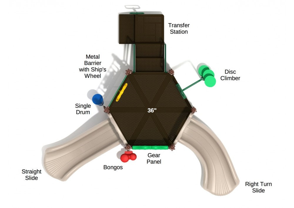 Boulder Playground Top View With Parts