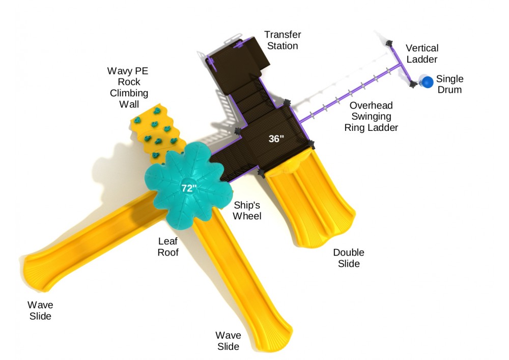 Boise Playground Top View With Parts