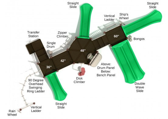 Santa Monica Playground Top View With Parts