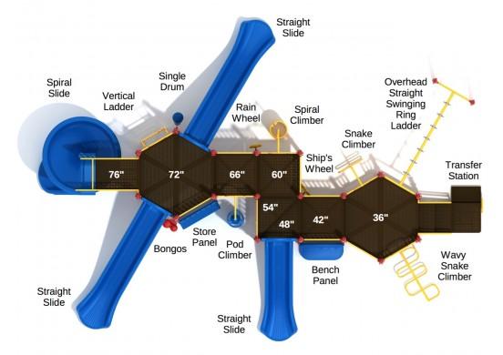 Broken Arrow Spark Playground Top View With Parts