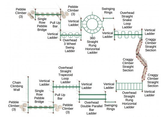 Rotonda Fitness Course Playground Top View With Parts