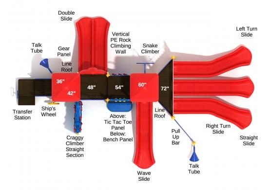 Lancaster Playground Top View With Parts