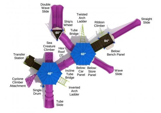 Augusta Playground Top View With Parts