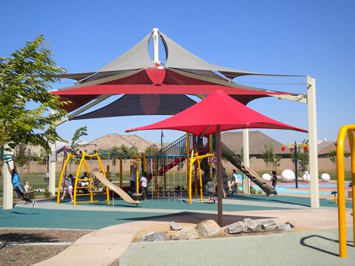 Super Span Multi-Level Multi-Panel Pyramid Shade Structure | WillyGoat Parks and Playgrounds