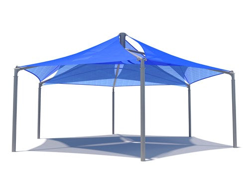 Mariner Hexagon Shade Structure with 6 Posts | WillyGoat.com