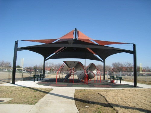 Mariner Pyramid Shade Structure with 4 Posts | WillyGoat Parks and Playgrounds