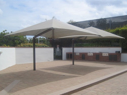 Single Post Pyramid Cantilever Shade Structure | WillyGoat Parks and Playgrounds