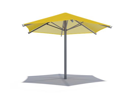 Hexagon Single Post Umbrella Roof Shade Structure