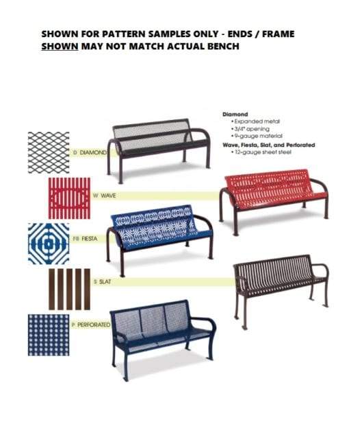 Charleston Slat Bench without Back | WillyGoat Playground & Park Equipment