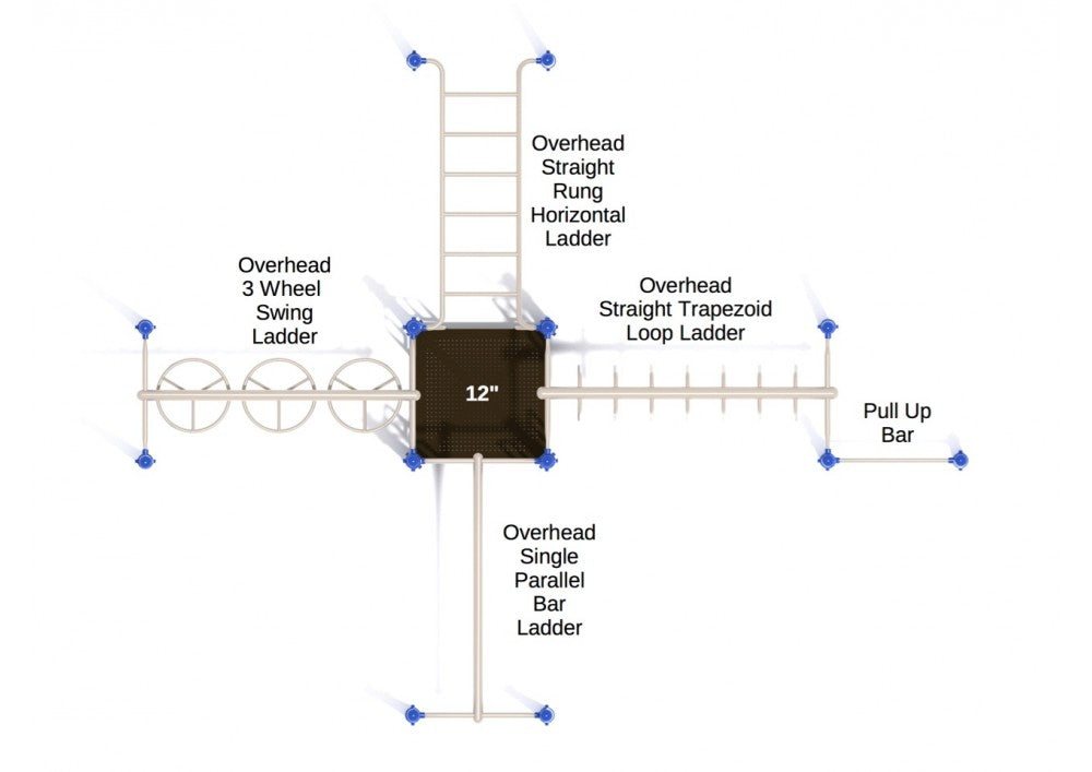 White Plains Fitness Course Playground Top View With Parts